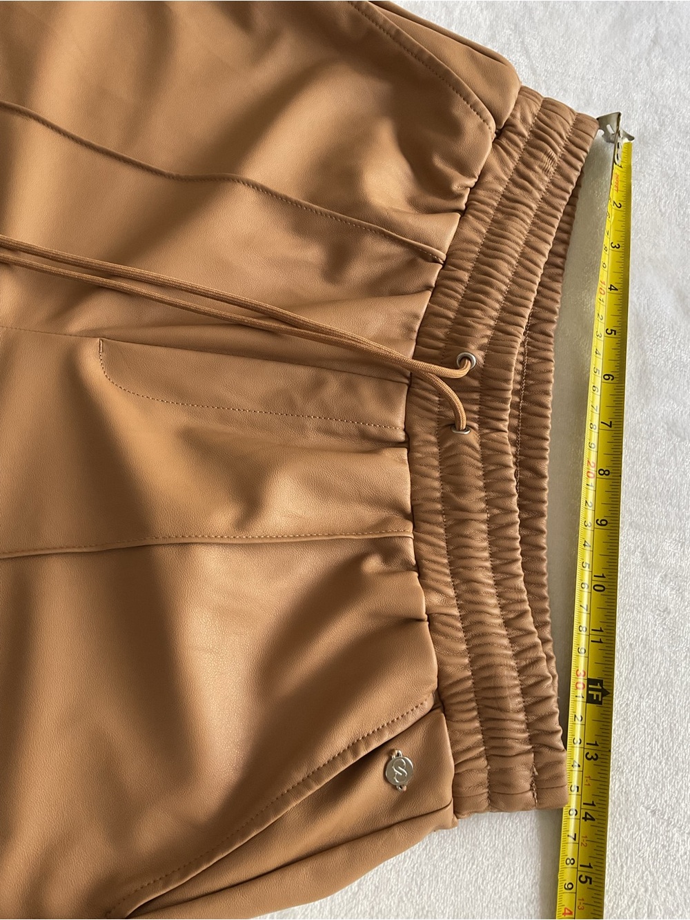 CALIA Women’s Faux Leather Jogger Pants Brown Tan Pull-On Size M - Picture 7 of 11